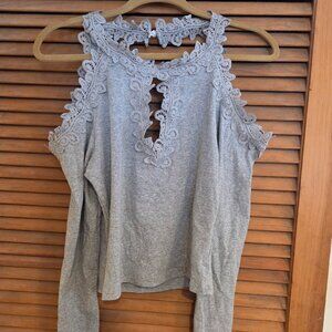 lace trim off the shoulder top